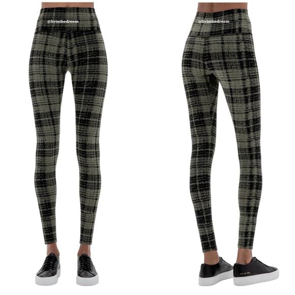 ONA by Yoon Chung PLAID LEGGING IN OLIVE GREEN SZ M $125.00 - Picture 2 of 9